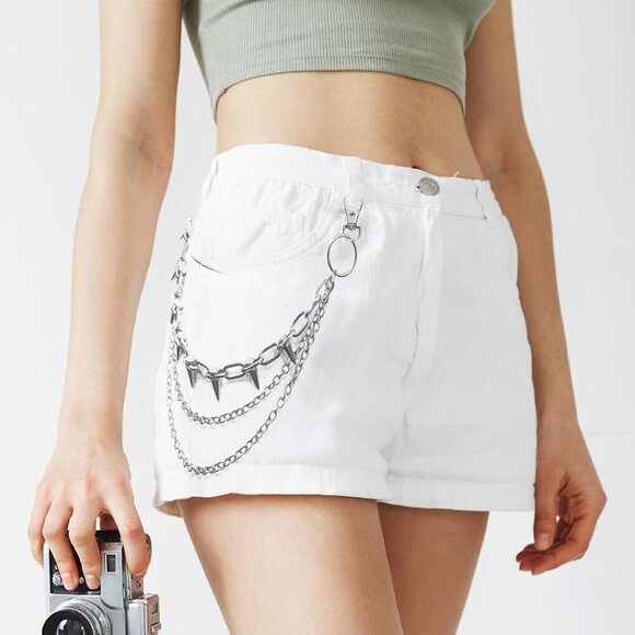 Silver Chain Belt for Jeans Pockets Punk Goth Accessories Metal Wallet Chain - Picture 4 of 8